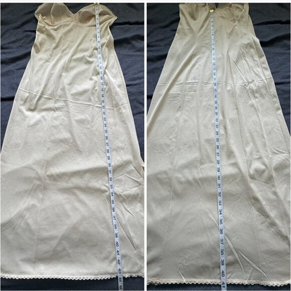 Vintage Vanity Fair Cream Chemise Slip on Gown Adjustable Straps Size Small - Picture 11 of 12